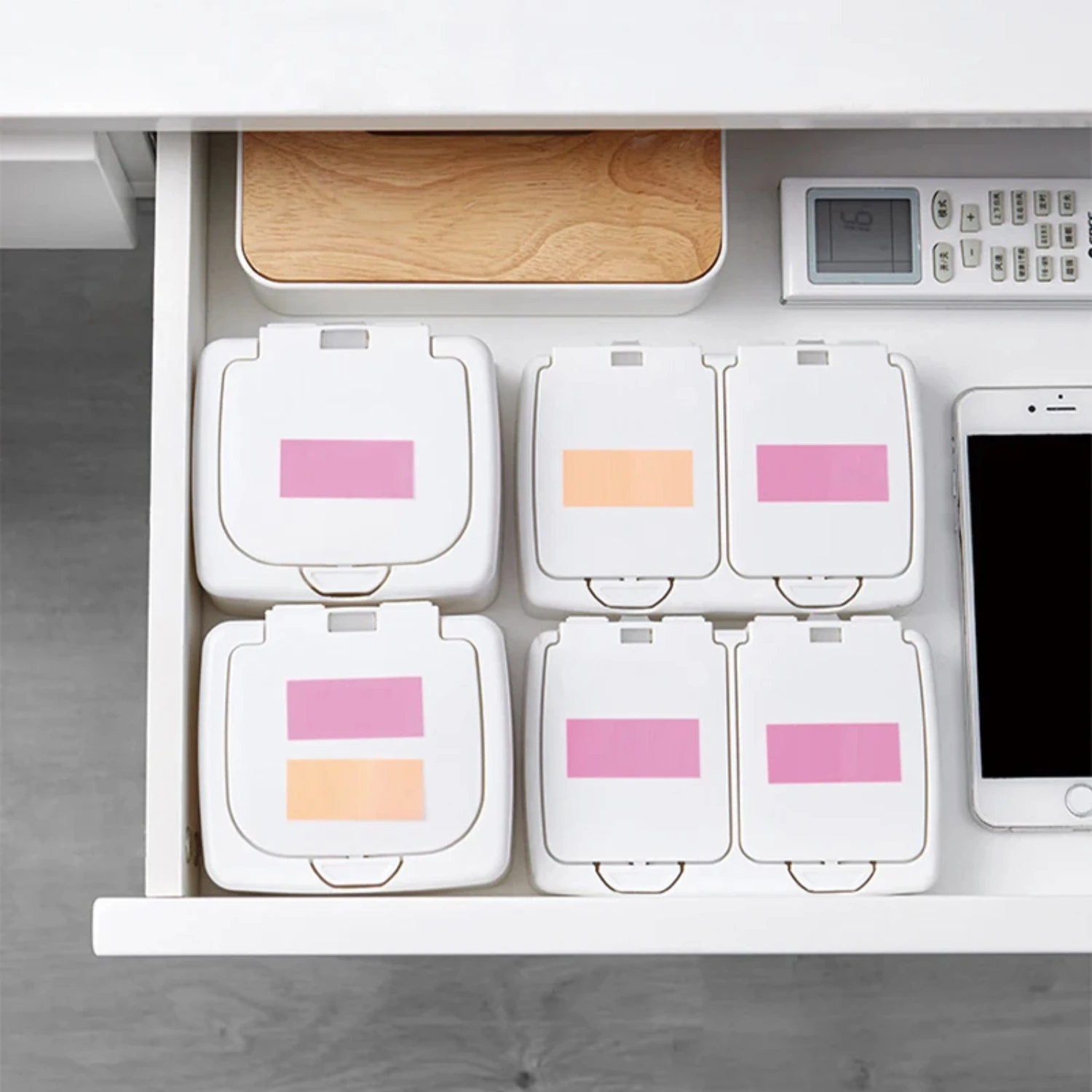 Стильная круглая прямоугольная коробка для ватных тампонов с двойной сеткой