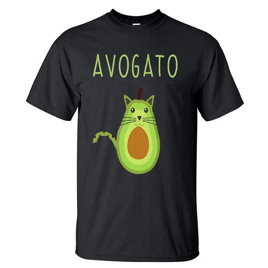 Смешные мужские футболки Avogato с авокадо кошкой повседневные милые Модная