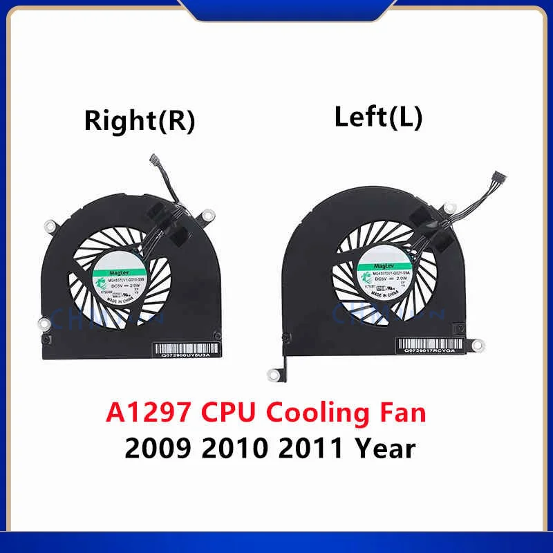 

New A1297 Cooling Fan Set Left + Right for Macbook Pro 17" A1297 CPU Cooler 661-5043 661-5044 2009 2010 2011 year