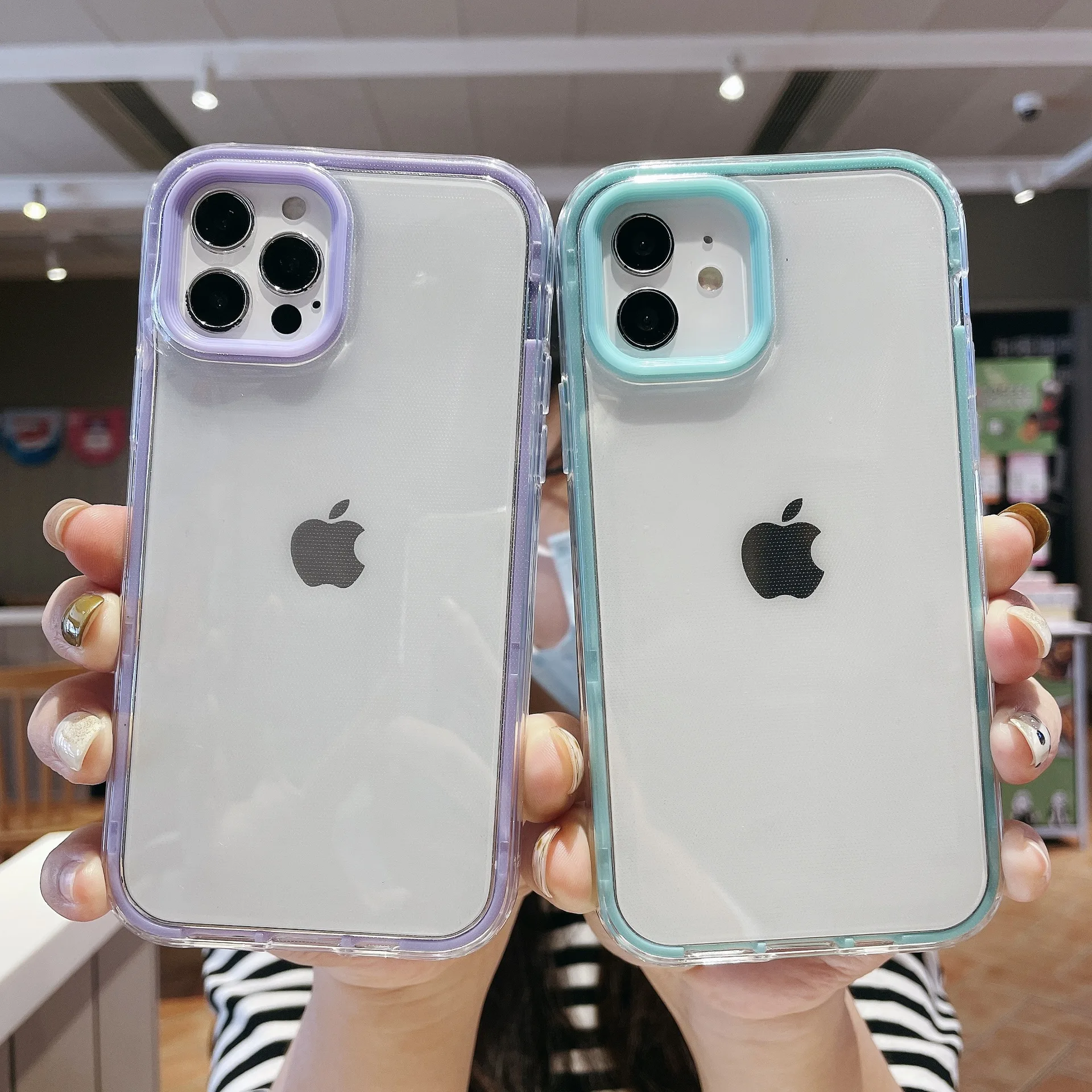

Candy Bumper Transparent Soft Silicone Clear Phone Case for iPhone 14 13 12 Pro Max Plus 11 X XS XR 8 7 Back Cover
