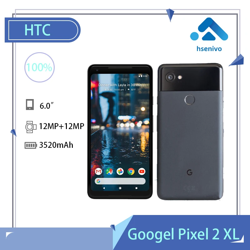 

HTC Google Pixel 2 XL Refurbished-Original Unlocked 1 6.0 Inches Octa Core Single SIM 4G LTE 4GB RAM 64GB/128GB ROM 12MP Android