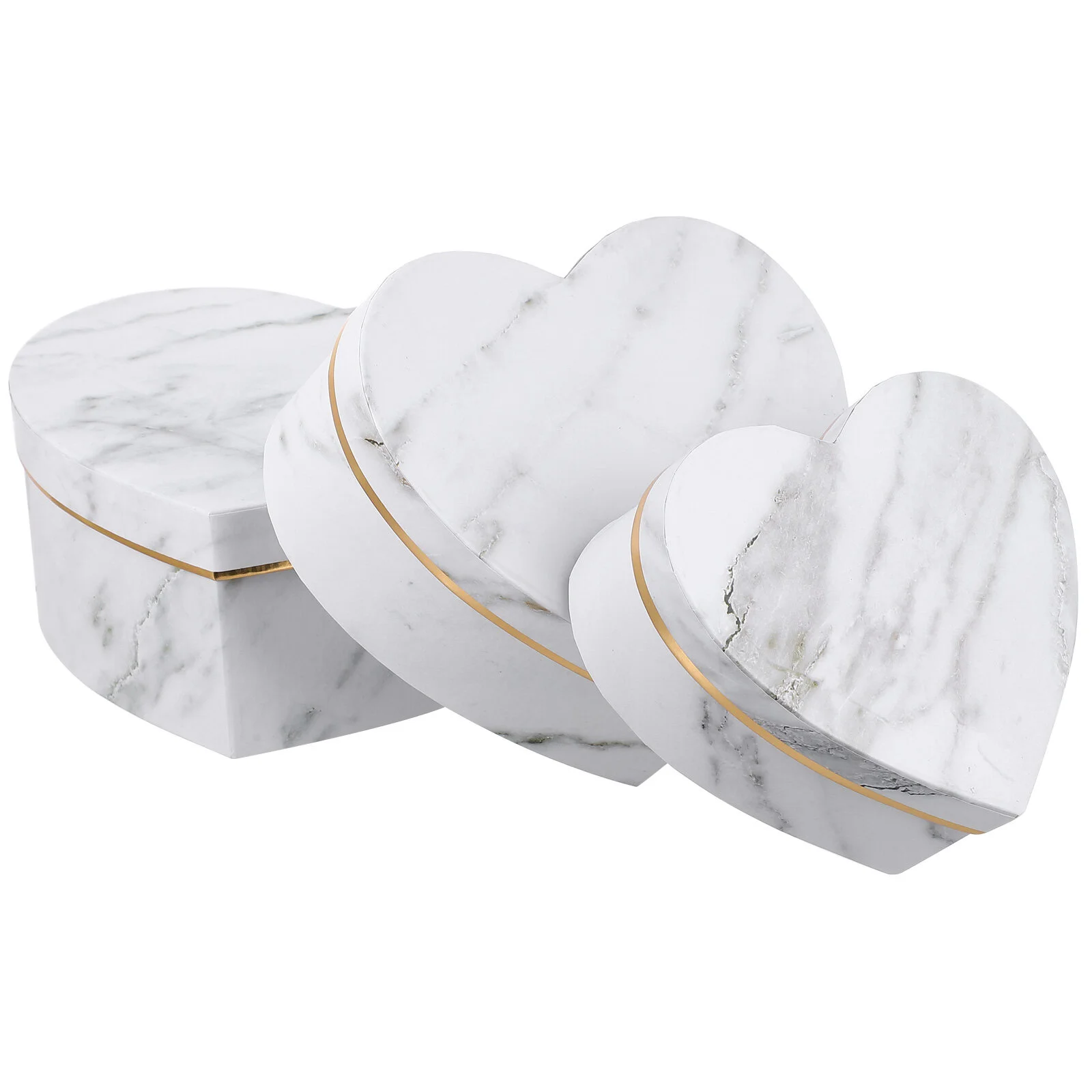 

3pcs Marble Candy Box Heart Shape Gift Packaging Box Gift Storage Box Marble Wedding Party Favor Boxes Christmas Party Box White
