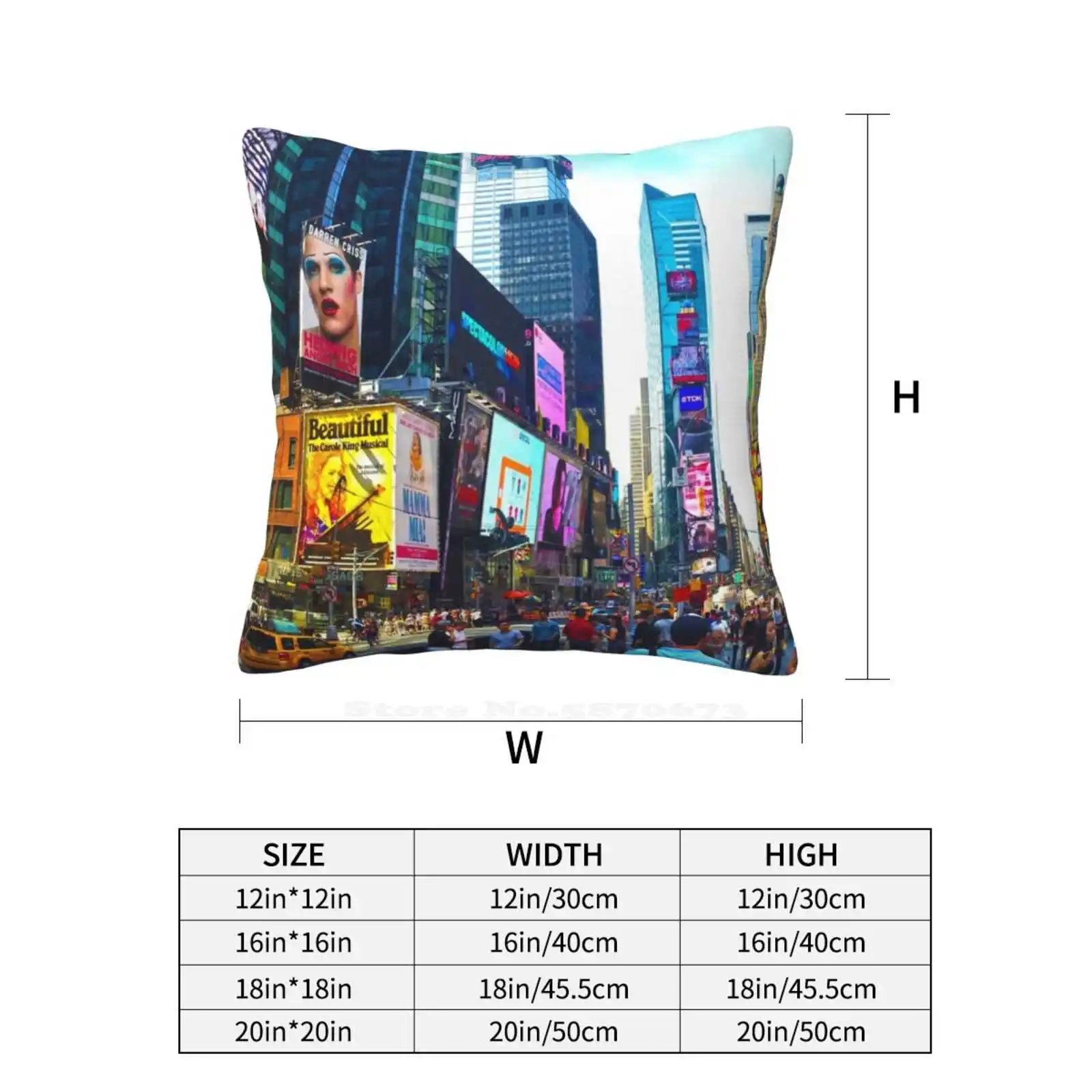 Наволочка для подушки Nyc (три) наволочка обнимания Нью-Йорк Манхэттен Big Times Square