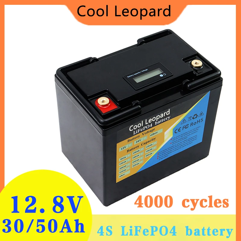 

12.8V LiFePo4 Battery Pack 12V 30Ah/50Ah Ferrous Lithium Phosphate Battery,For Off-grid Solar RV Camping Car Golf Cart