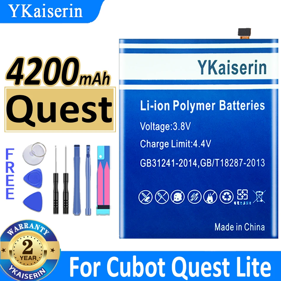 

YKaiserin 4200mah Battery for Cubot Quest Cellphone IP68 Sports Rugged Phone Helio P22 Octa-Core 5.5"r for Cubot Quest Lite