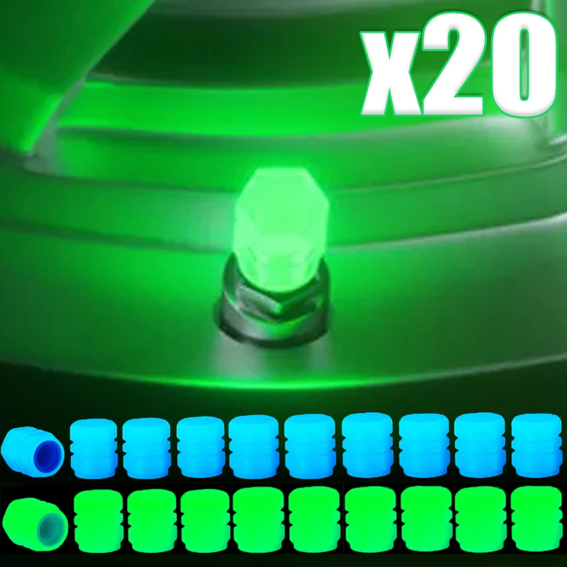 Колпачок Клапана автомобильного светящегося в шинах, насадка на колесо для мотоцикла и велосипеда, светящийся в темноте флуоресцентный декор, стержень клапана шины