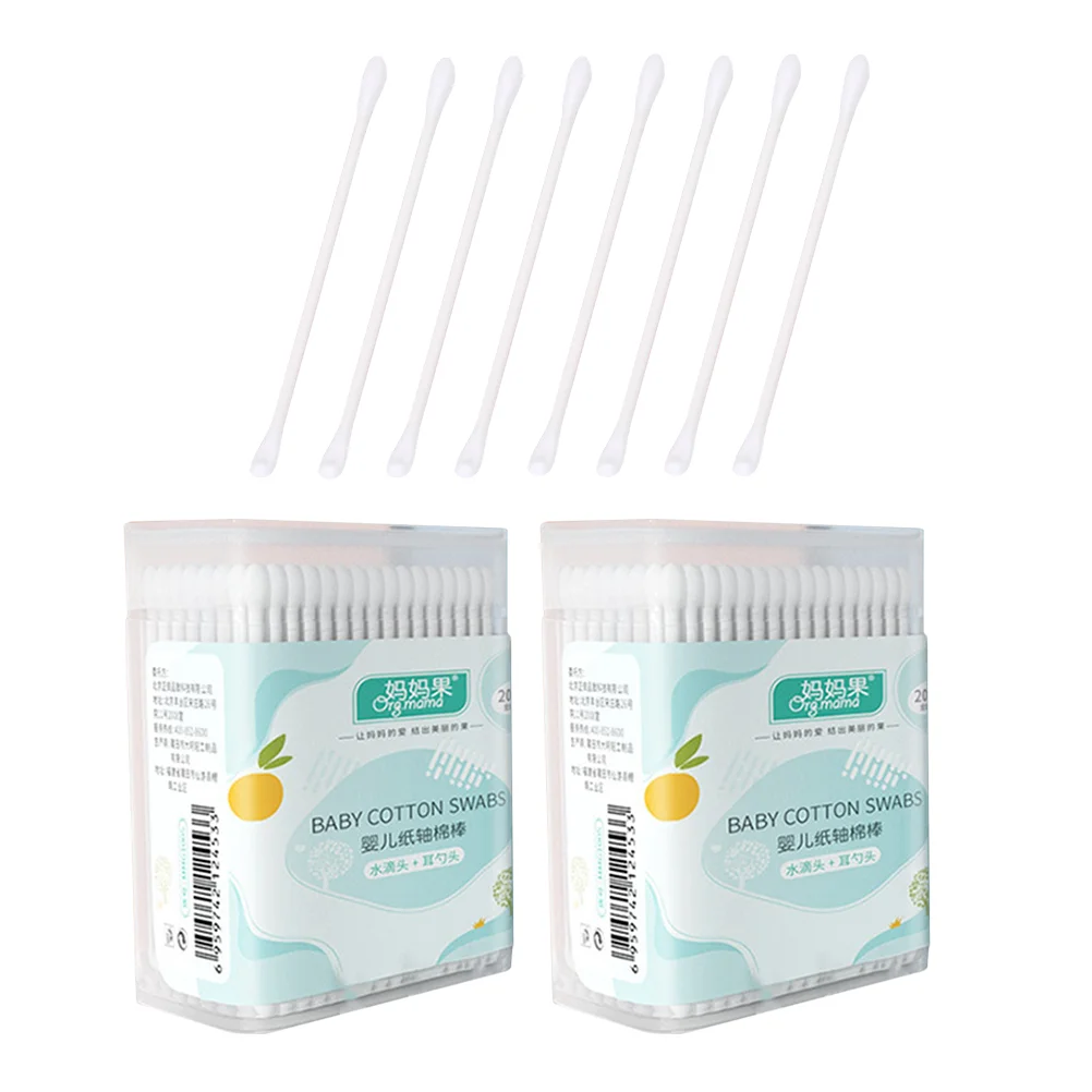 

400pcs Care Double-headed Newborn Cleaning Swabs Cotton Swabs Cotton Buds
