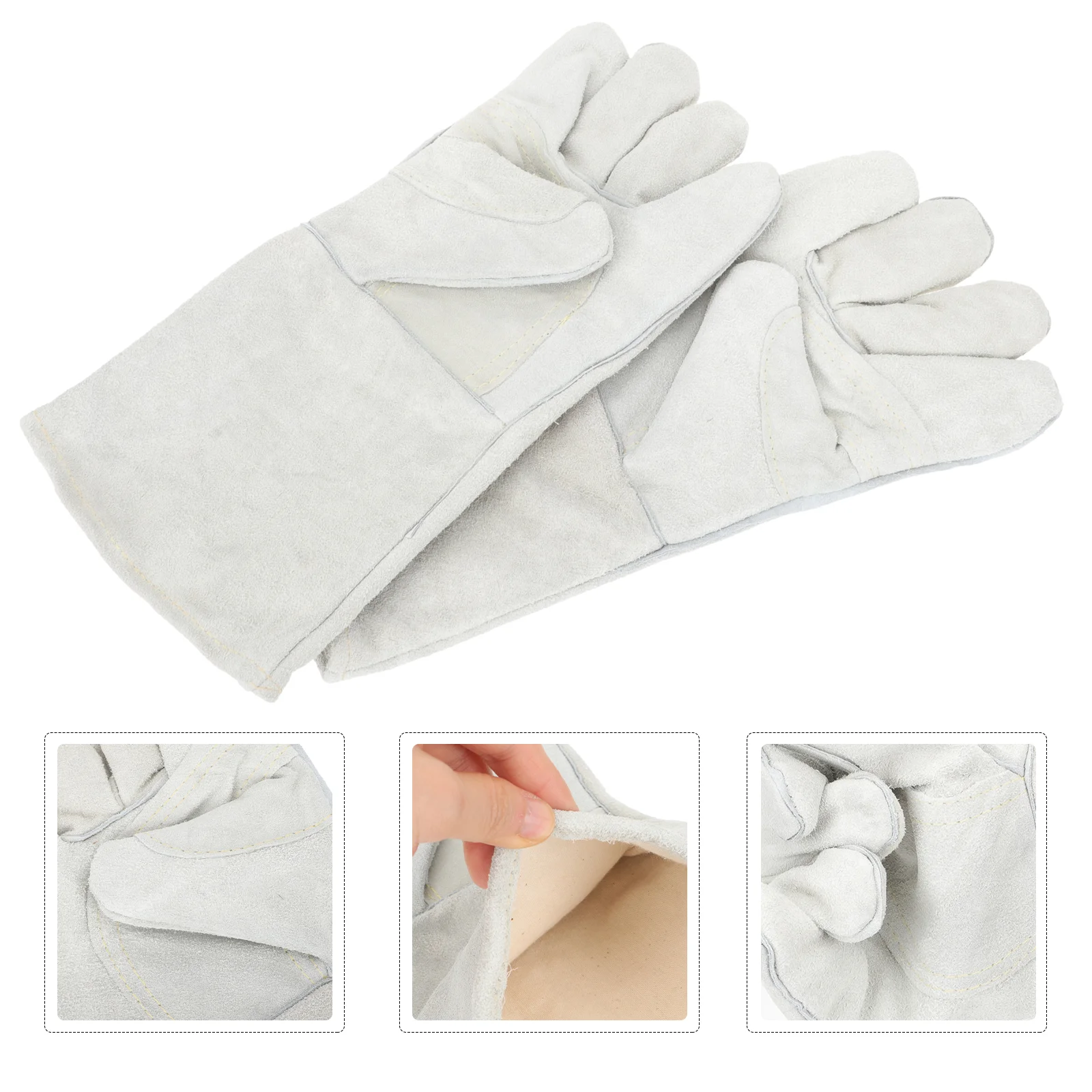 

1 пара двухслойных сварочных перчаток из воловьей кожи, термостойкие перчатки, защитные перчатки