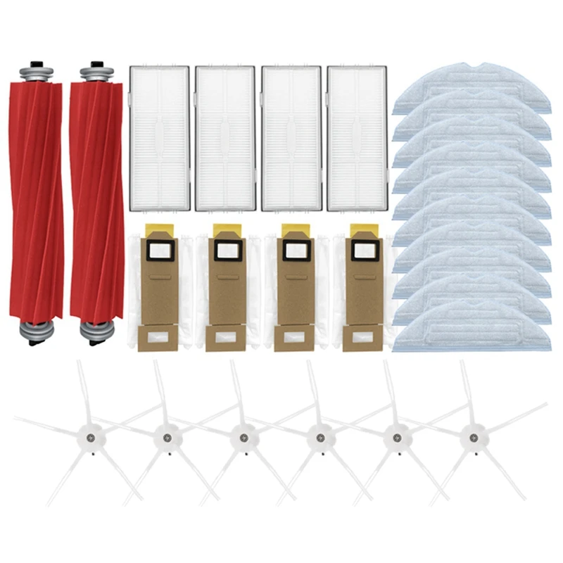 

26Pcs Main Side Brush Hepa Filter Mop Cloth Dust Bag Brush For Xiaomi Roborock S7 T7S Plus Vacuum Cleaner Parts