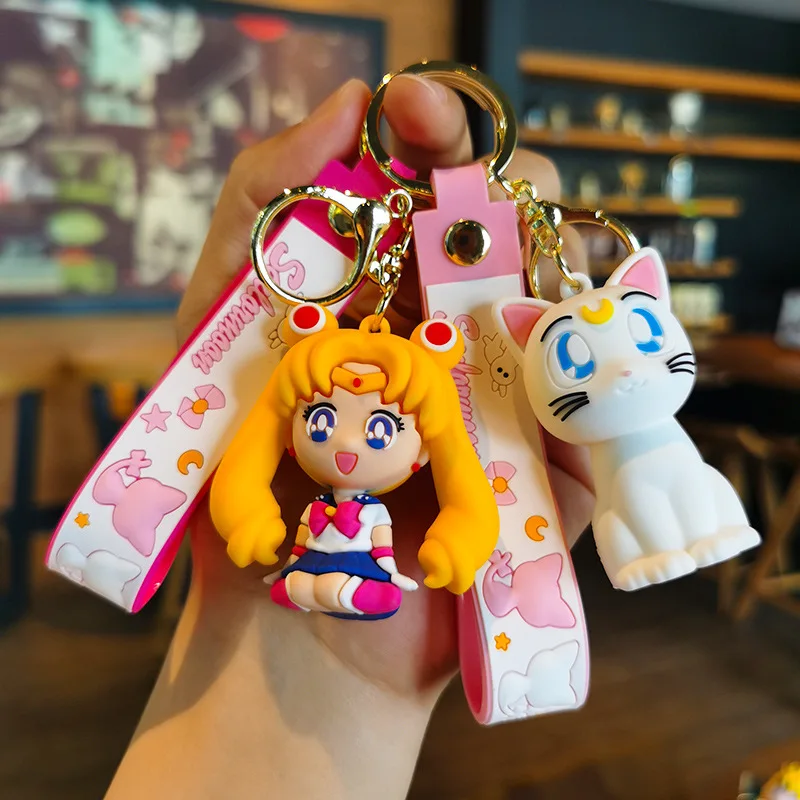 Anime Kawaii Rugrats in Paris Naughty Soldier Key Chain Cartoon Character Cute Pendant Hanging Car Gifts Toys