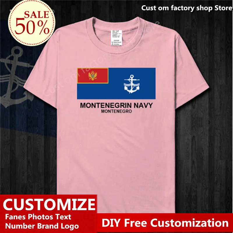 

Montenegro Navy T shirt Custom Jersey Fans DIY Name Number LOGO sports fans fitness Fashion Hip Hop Loose Casual T-shirt