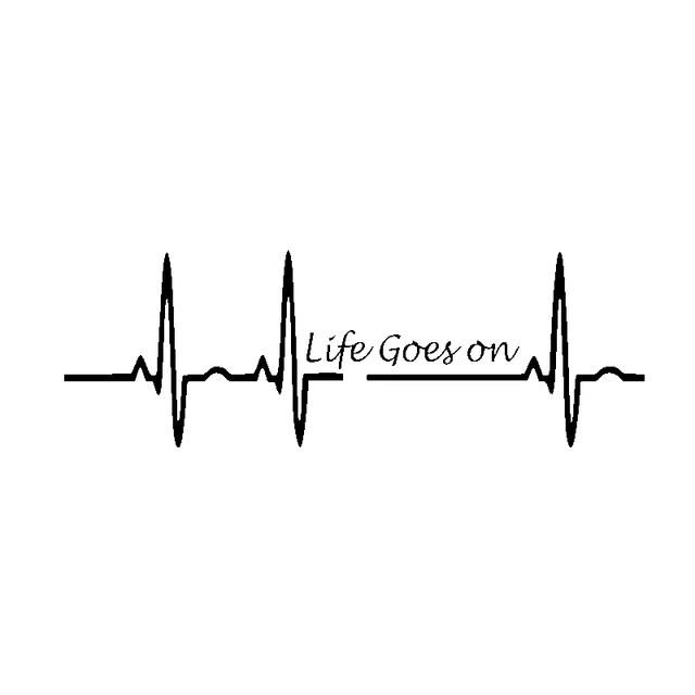 

17.5CM*5.8CM Heart Beat Trackpad Life Goes On Nice Decal Black Silver Vinyl Car Sticker for KIA Stickers