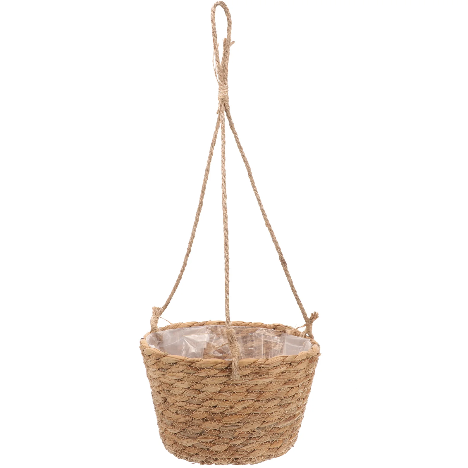 

Flower Pots Indoor Hanging Basket Storage Small Baskets Plants Outdoor Cattail Grass Wall Grower Mount