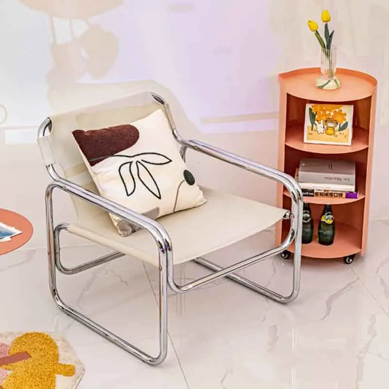 Кожаный диван-кресло из нержавеющей стали креативный обеденный стул мобильное