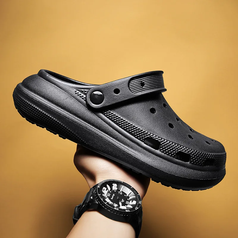 Men's Sandals Leisure Garden Shoes Men's Style Outdoor Slippers Breathable Croc Men Platform Beach Men