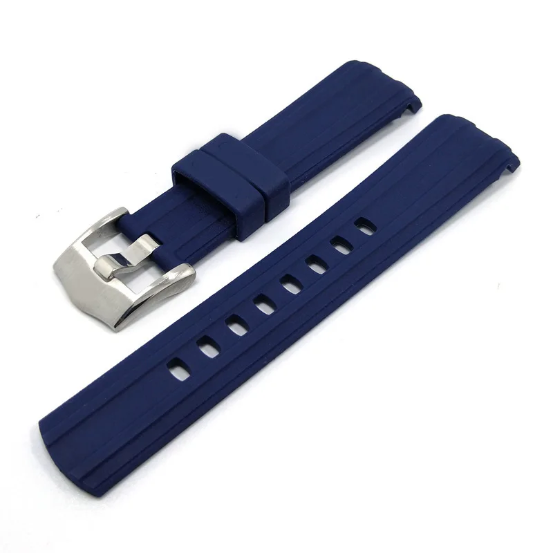 

MEN 20 22MM Chronometer WatchBand Accessories for Omega Seamaster 007 Dive Bracelet Rubber Strap Men Silicone Strap PIN Buckle