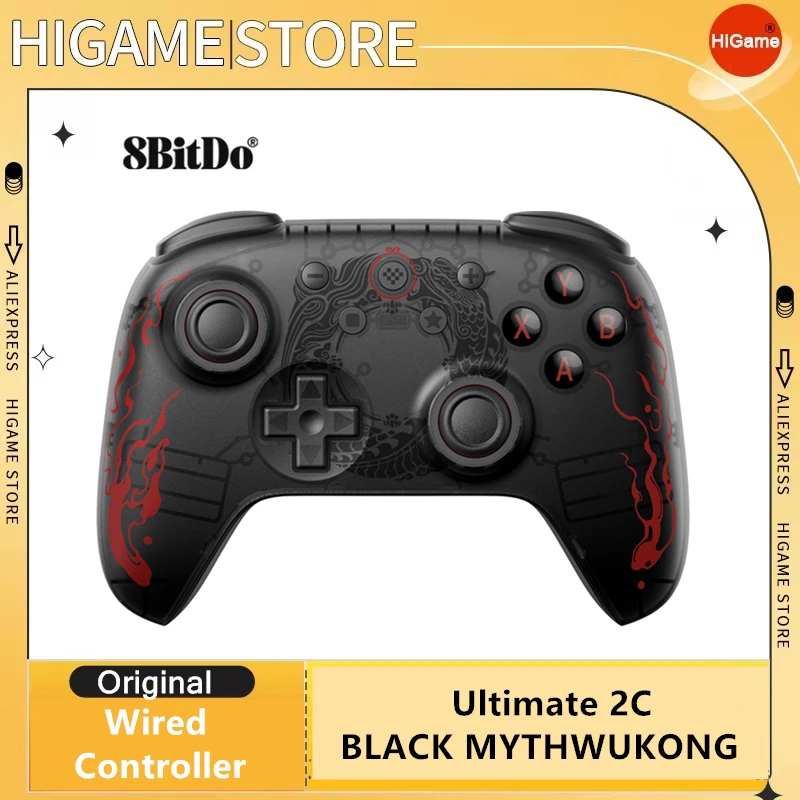 8BitDo Ultimate 2C BLACK MYTHWUKONG Проводной игровой контроллер для ПК Steam Game Аксессуары Deck Raspberry