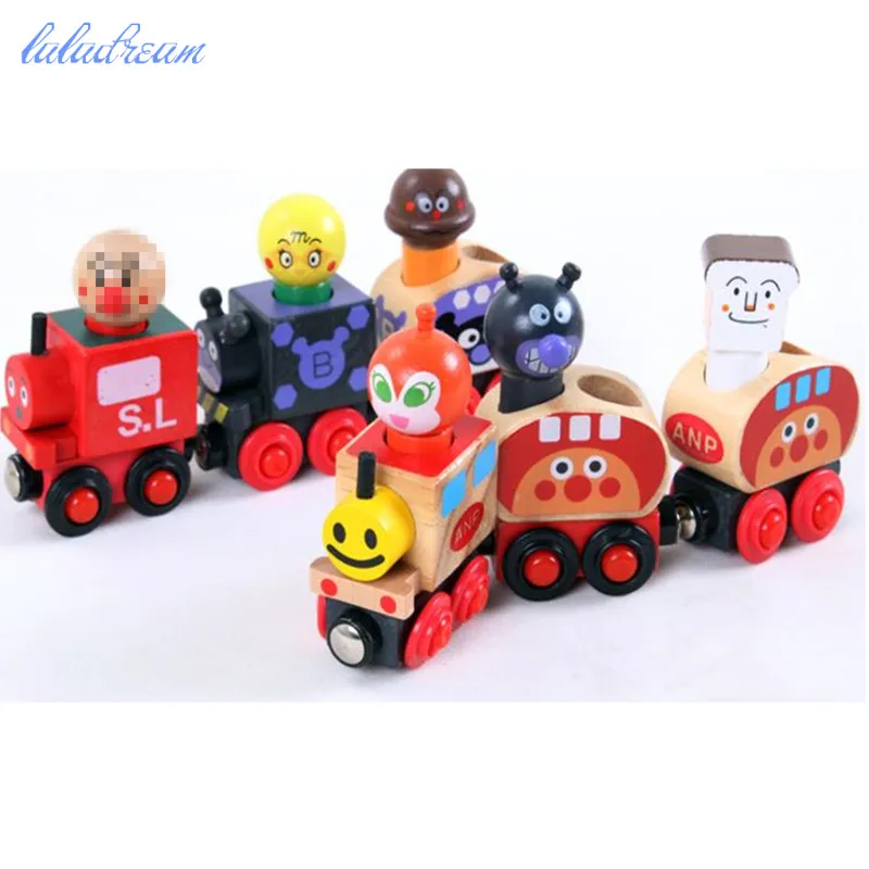 

Wooden Magnetic Train Car Locomotive Toy Free Combination Magnetism Locomotive Wood Railway Car Accessories Toys For Children