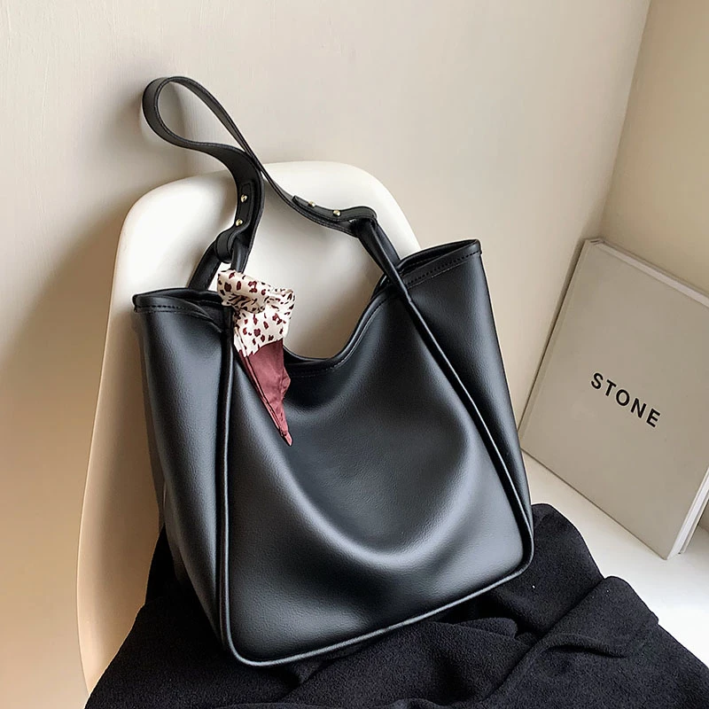 

Изысканная женская сумка-тоут, роскошная дизайнерская сумка, однотонная женская большая сумка-тоут из мягкой искусственной кожи