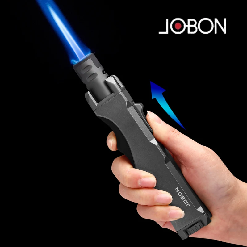 

JOBON Cigar Lighter Outdoor Windproof Single Jet Turbine Torch Butane Blue Flame Kitchen BBQ Welding Lighter Tool（NO Gas）