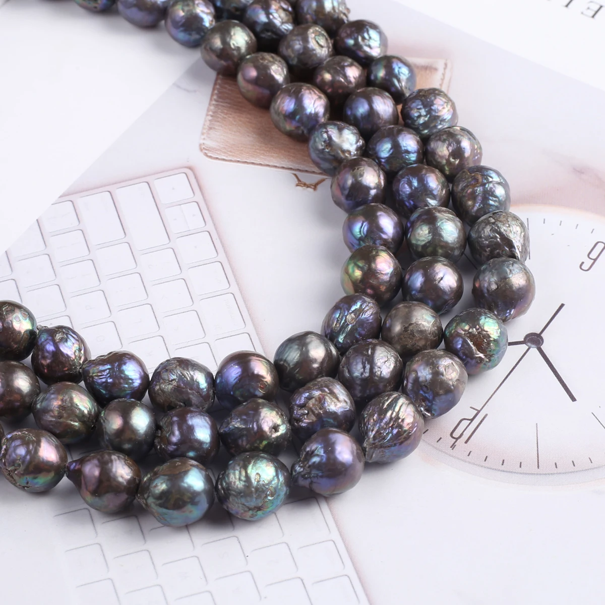 

Natural Freshwater Pearl Black Baroque Pearl 9-10 MM Charms For Jewelry Making DIY Necklace Bracelet Earrings Accessory