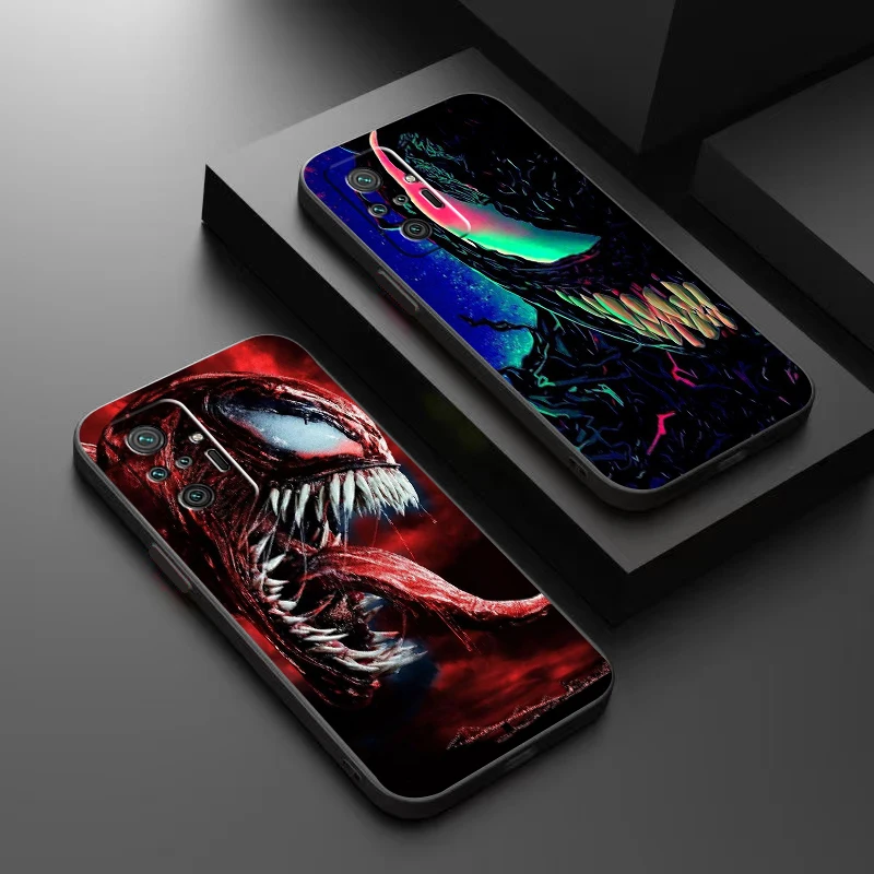 

MARVEL Venom Phone Case For Xiaomi Redmi 7 8 7A 8A 9 9i 9AT 9T 9A 9C Note 7 8 2021 8T 8 Pro Black Liquid Silicon Carcasa