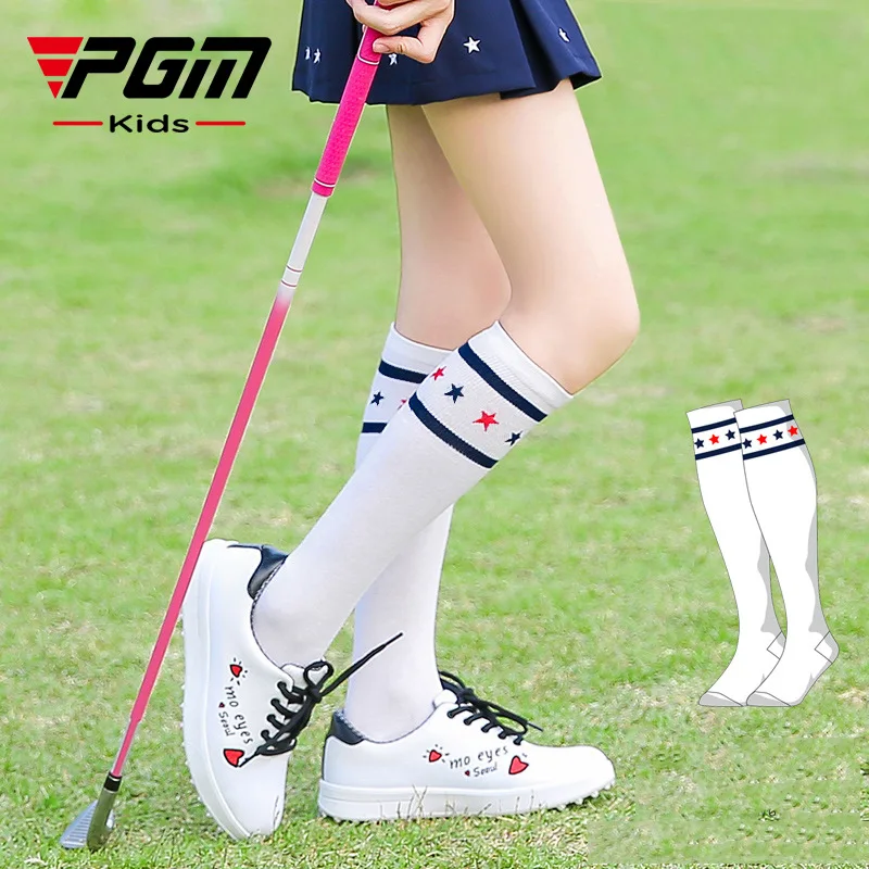 PGM Kids Golf Socks High Thin Soft Breathable Thight Stocking Girl Sport Socks Legging for Golf Tennis Fitness Bicycle WZ008