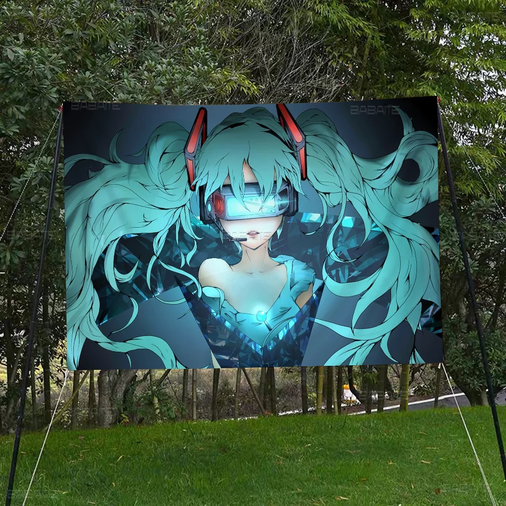 Милый-H-Hatsune M-Mikues DIY флаг для семейной группы фото гостиной дома и общежития декор