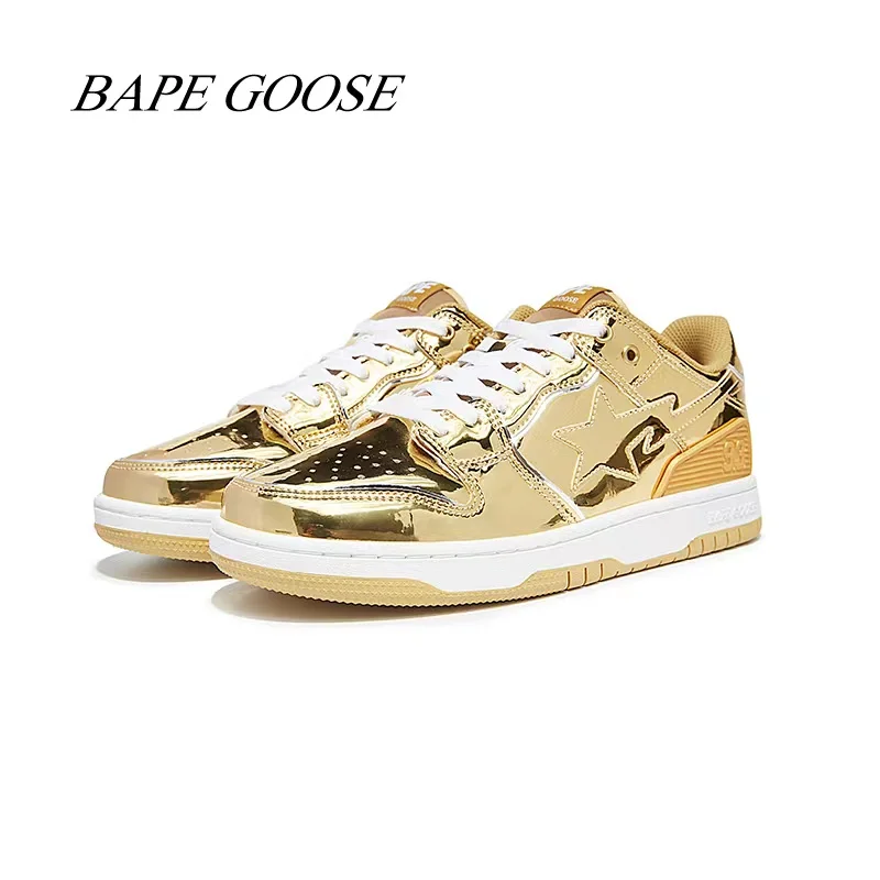

BAPEGOOSE couple shoes street solid color couples with low-cut skateboard shoes Star low-cut casual shoes for men and women