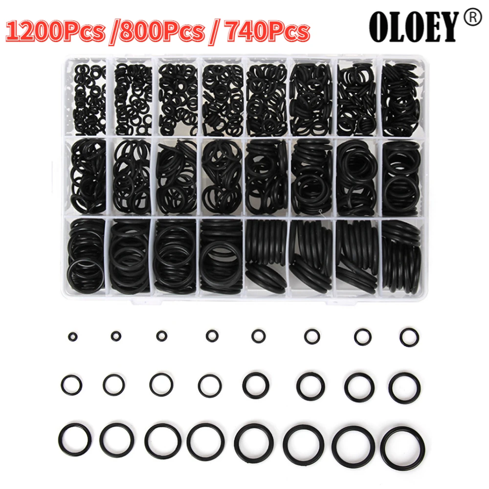 

1200Pcs O Rings 24Sizes Universal Car Air Conditioning HNBR Auto Repair Tools Compressor Rubber Rings Sealant Car Accessories