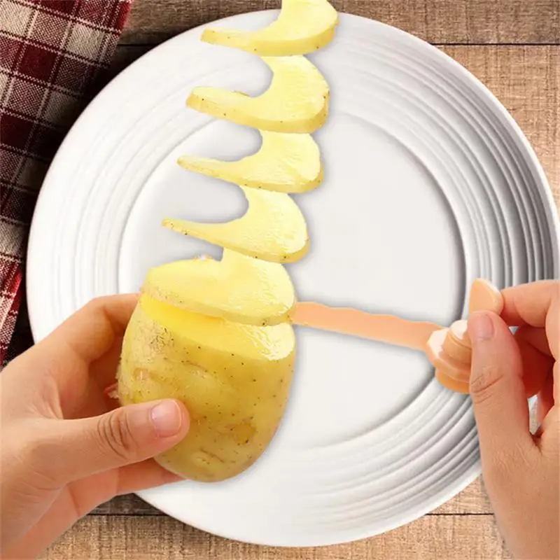 

Rotate Potato Chips Tower Slicer Vegetables Spiral Cutter String Manual Twisted Potato Cutter DIY Kitchen Gadgets Accessories