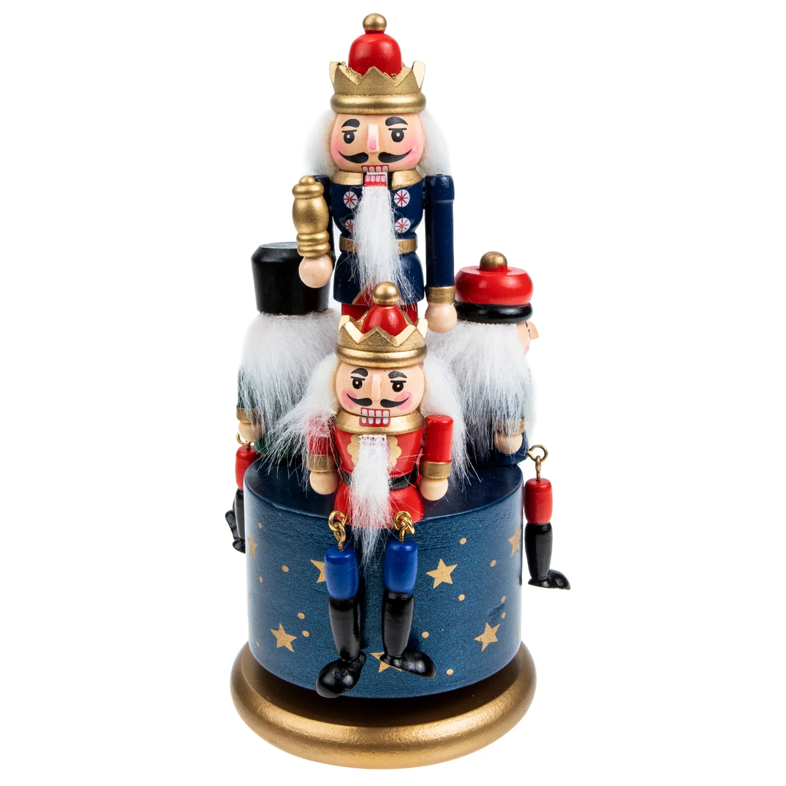 

Boxnutcracker Christmas Musicalwooden Soldier Rotatingdolls Birthday Gift Ornamentboysdesktop Wind Vintage Clockwork