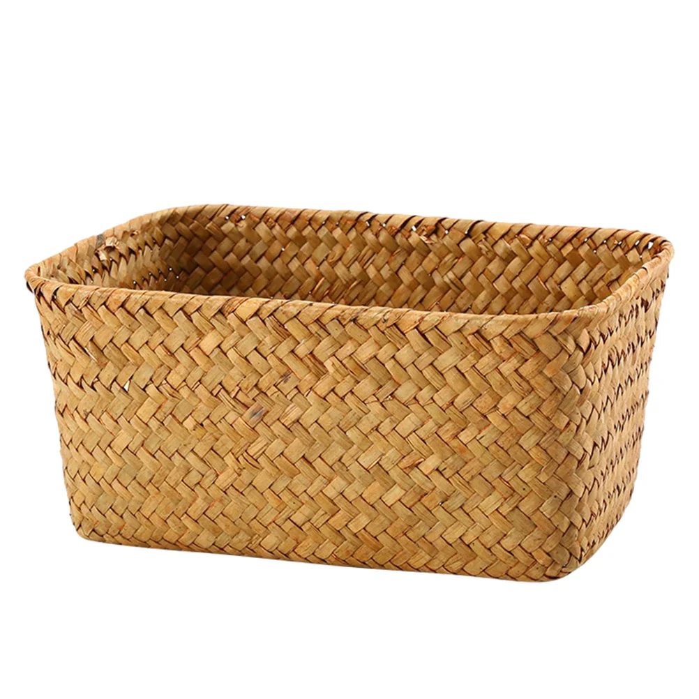 

Basket Storage Baskets Organizer Wicker Woven Rattan Seagrass Fruit Toilet Makeup Bathroom Desktop Weave Serving Bread Container