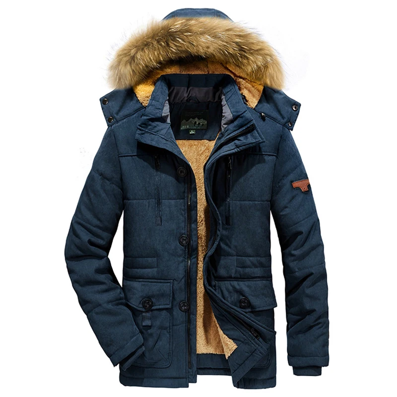 Men Winter Jacket Parkas Coat Fur Collar Fashion Thicken Warm Jackets Casual High Quality Large Size 4XL Men's Coat