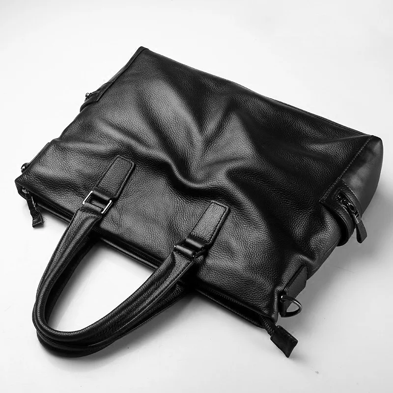 Men's Handbag 100% Genuine Leather Fashion Men's Bag First Layer Cowhide Soft Leather Messenger Bag Briefcase Business LaptopBag