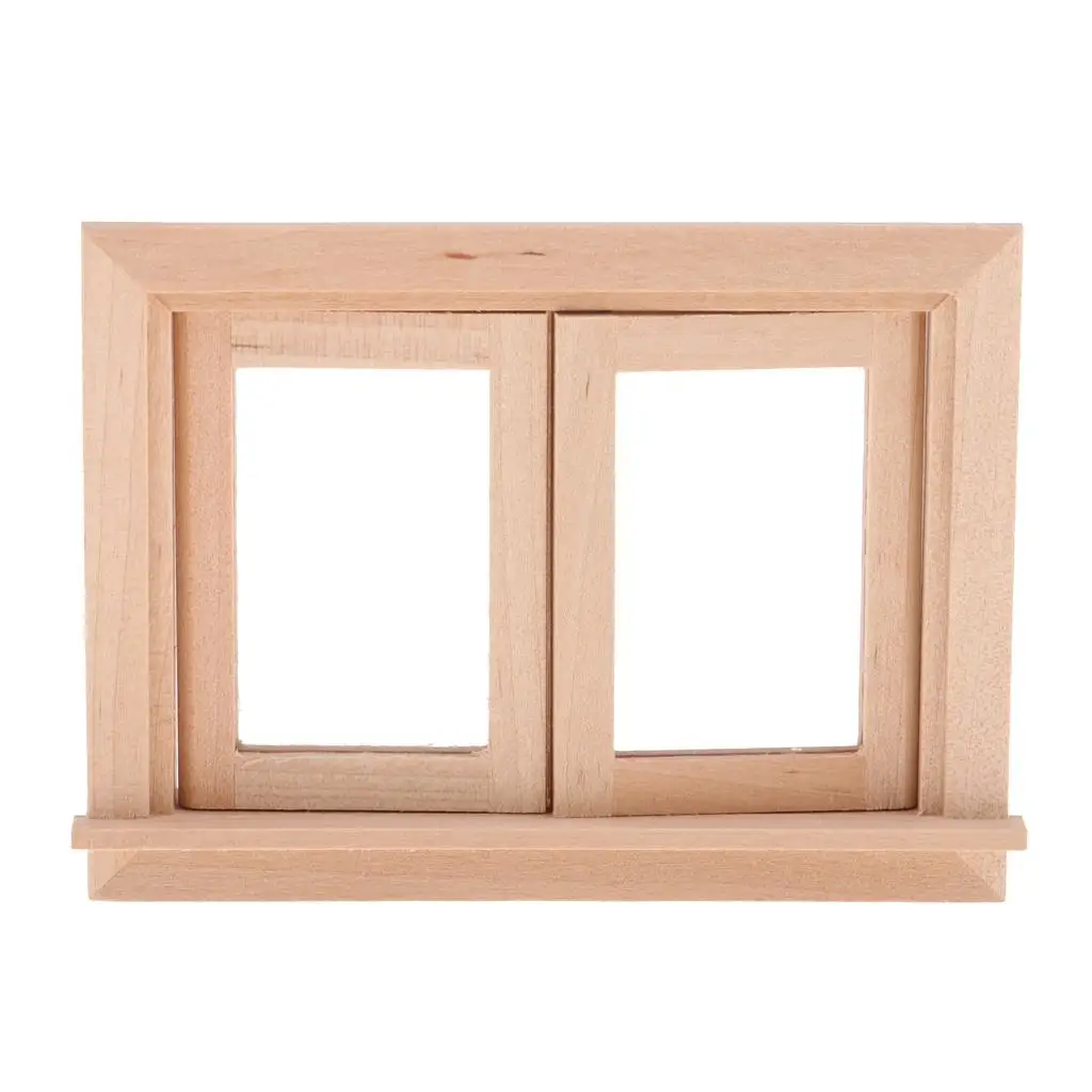 1/12 миниатюрные пустые деревянные оконные материалы для кукольного домика с 2