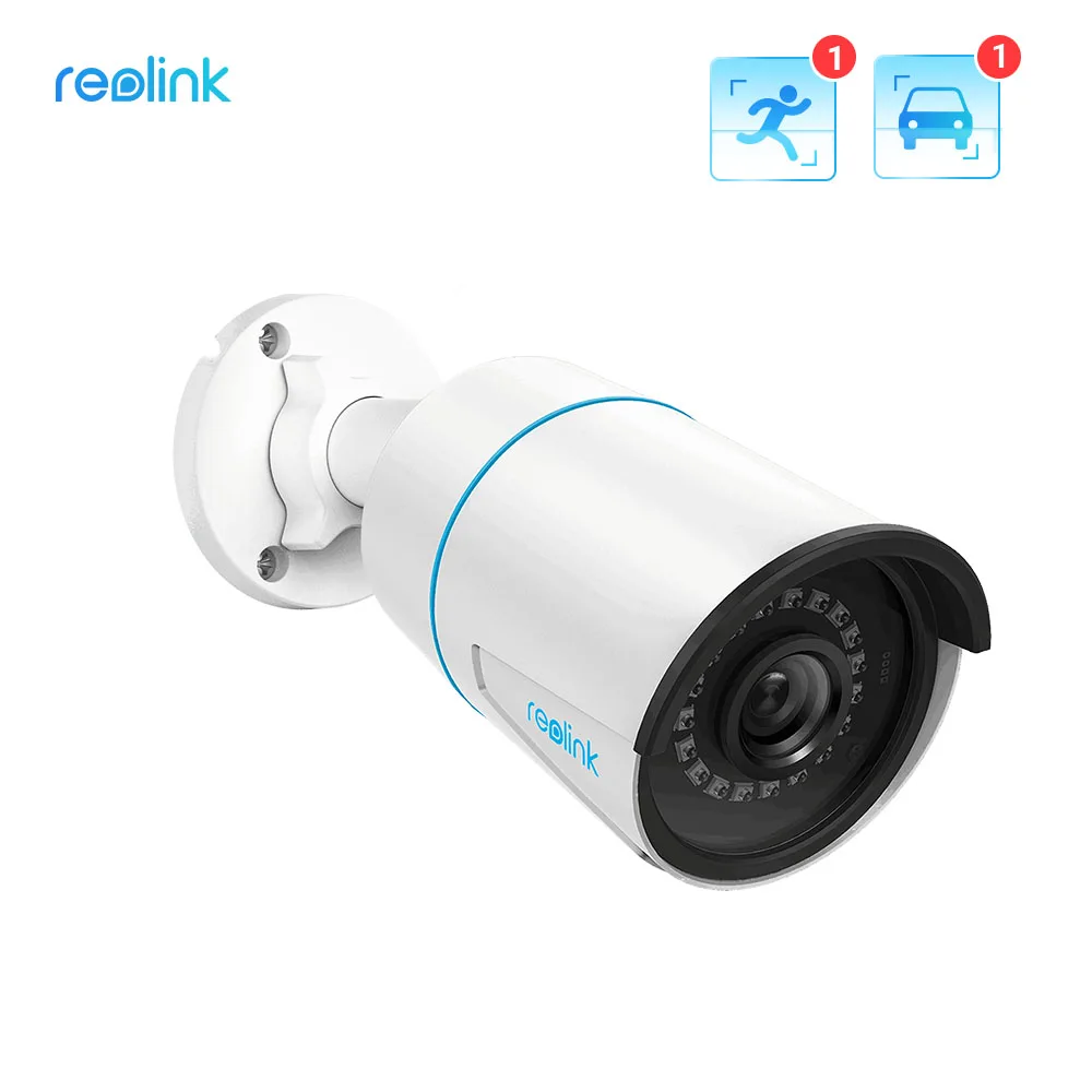Reolink-cámara IP inteligente para exteriores, videocámara bala de visión nocturna infrarroja PoE de 5MP con detección Humana/coche, RLC-510A CCTV