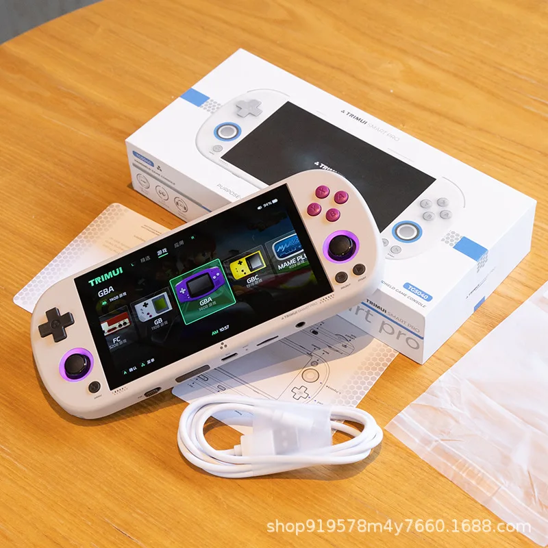 Фото Ручная игровая консоль Trimui Smart Pro, 4,96 дюйма, IPS экран, операционная система Linux, джойстик, Rgb-подсветка, ретро-консоль для видеоигр Smartpro, подарки №3