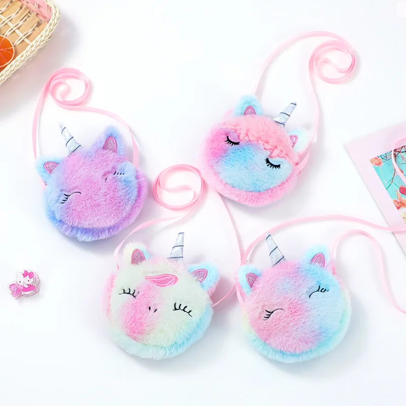 Children Girls Shoulder Bag Unicorn Animals Messenger HandBag Kids Keys Coin Purse Cute Princess Wallet Valentine's Day Gifts
