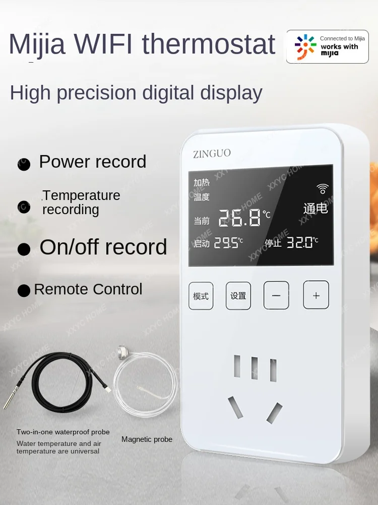 Он был подключен к умному Wi-Fi термостату Mijia с дистанционным управлением для