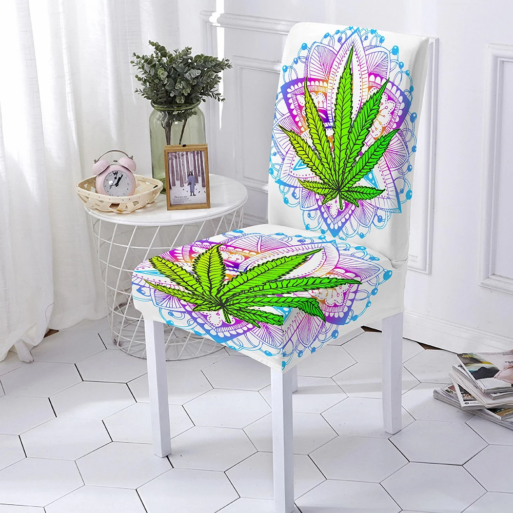 

Чехол на стул с принтом кленовых листьев для столовой, праздвечерние чный домашний декор, чехлы на стулья с защитой от грязи, чехлы на сидень...