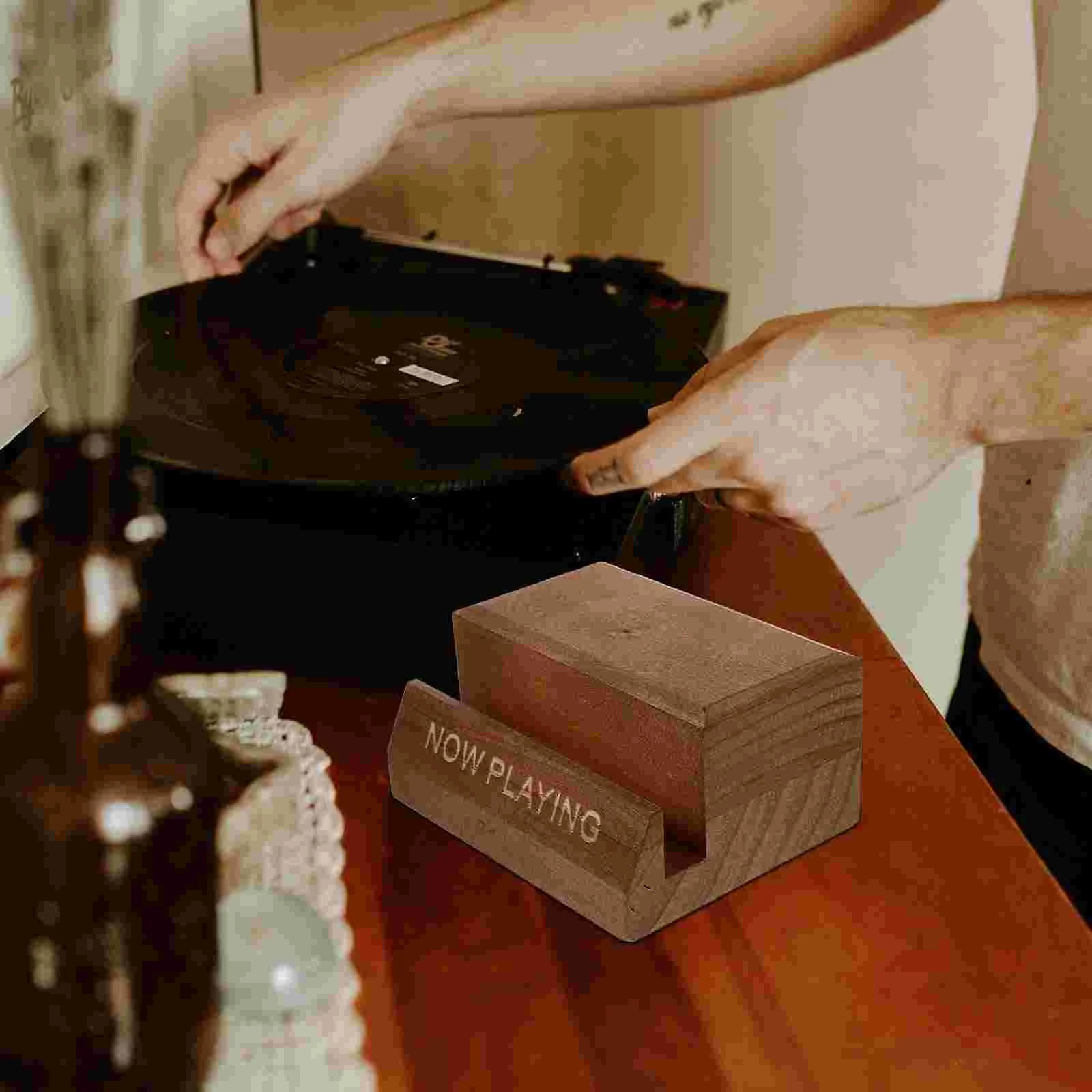 

Vinyl Record Rack Plinth Stand Support Storage Simple Wood Holder Desktop Wooden Album Cover