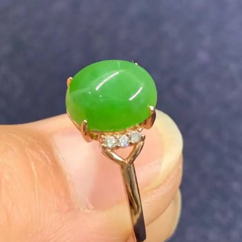 

Natural Green Jades Ring 925 Sterling Silver Zircon Adjustable Jasper Band Women Fashion Charms Jewellery Hetian Jades Ring