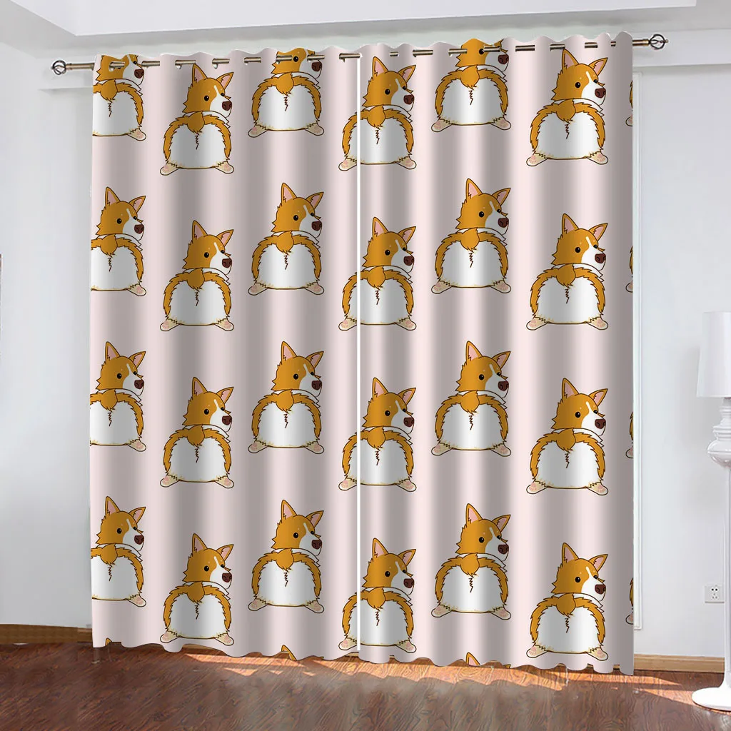 Затемняющие шторы комплект из 2 предметов с 3d-изображением животных лисы для