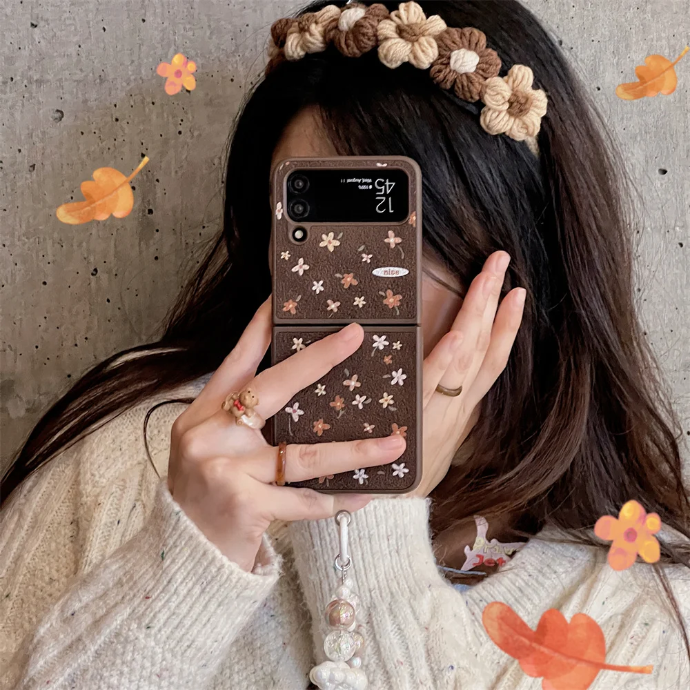 Роскошный чехол для телефона с жемчужным браслетом и цепочкой милыми цветами