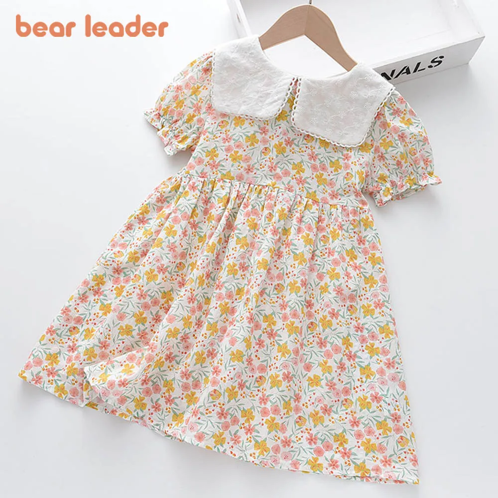 

Bear Leader New Girls Princess Dresses 2022 Summer New Children's Clothing Cute Floral Girls Dress Sweet Print Baby Costume