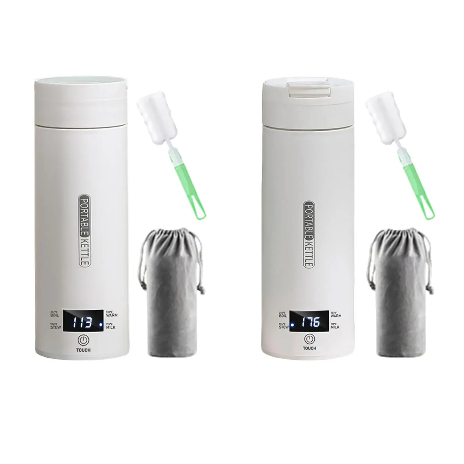 

Intelligent Electric Tea Kettle with Cleaning Brush and Sleeve Lightweight for Boiling Bottle for Drivers