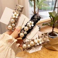 fashion pearl flower hair clips for women girls lace crochet crystal hairpins bangs barrettes women styling hair accessories