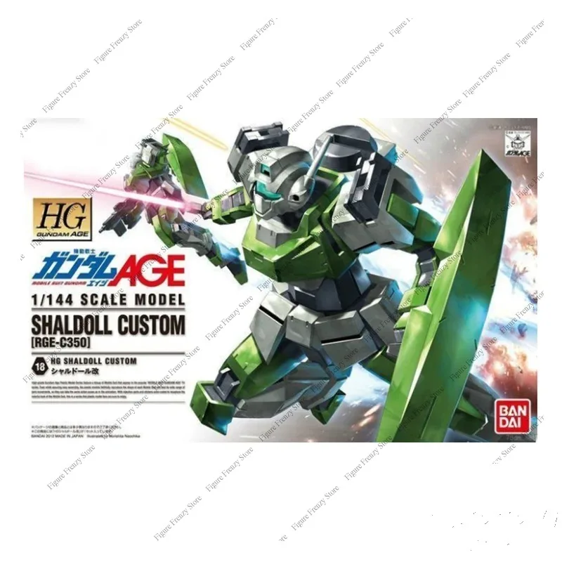 Фото Специальное предложение: Сборная модель Bandai Gundam HG AGE 1/144 RGE-C350 Shaldoll Custom, оригинальная фигурка Gunpla, коллекционная игрушка №3