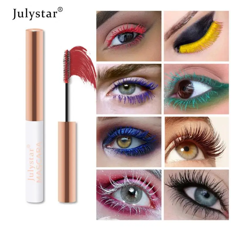 JULYSTAR Colorful Eyelash Mascara EyeLashes Extension Curling Lengthen White Green Cosplay Makeup Glitter Point Diamond Mascara